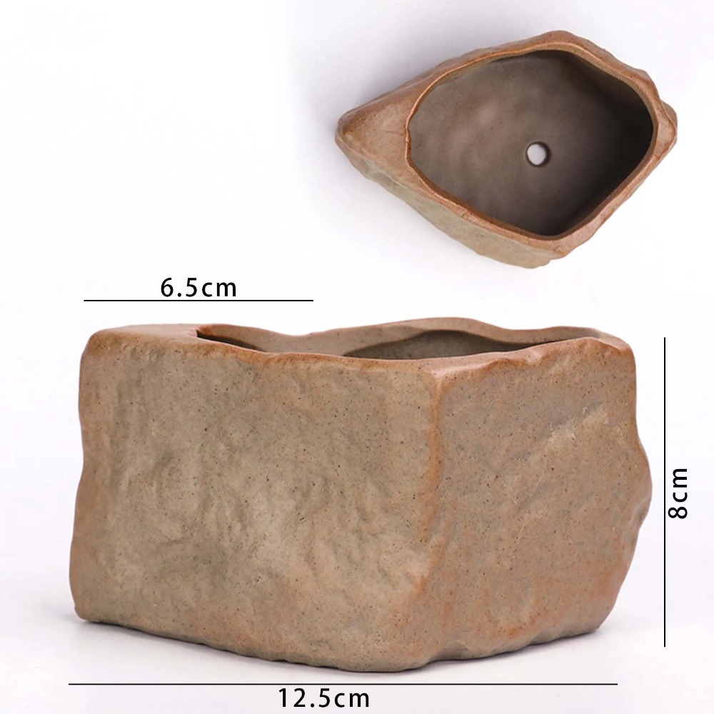 Aloe Vera Pot - Ceramic Succulent Plant Pots Stone Shape