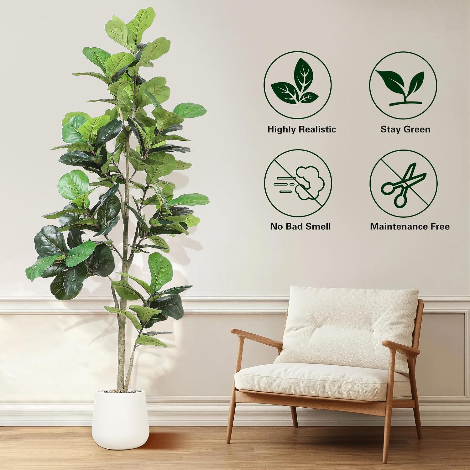 7ft Artificial Fiddle Leaf Tre - огляд і ціна Ficus Lyrata Tree
