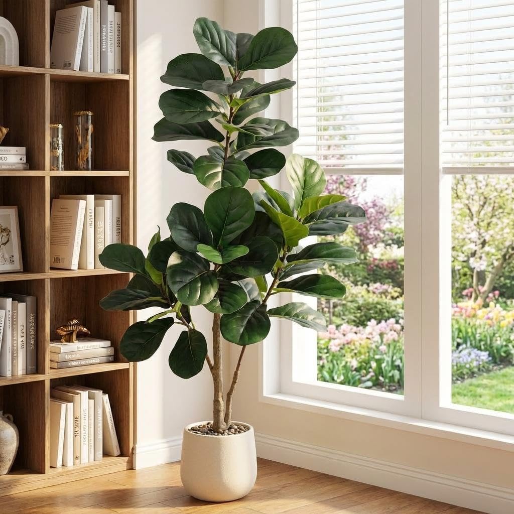 Fiddle Leaf Fig Tree Artificia - огляд і ціна Ficus Lyrata Tree