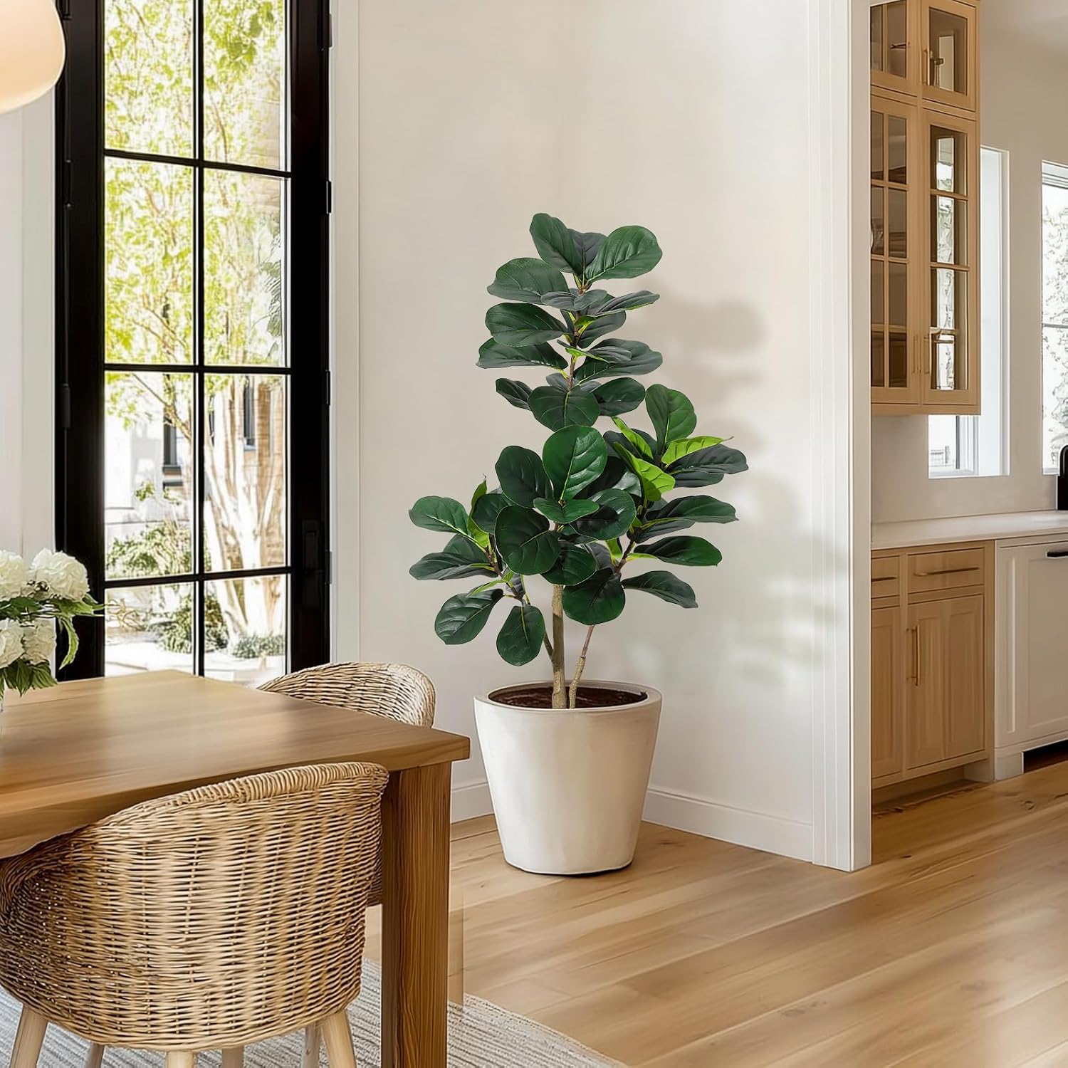 Fiddle Leaf Fig Tree Artificia - огляд і ціна Ficus Lyrata Tree